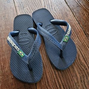 Havaianas Navy Blue Kids Flip Flops - Size EU 27-28 / US 11-12 - Gently Used
